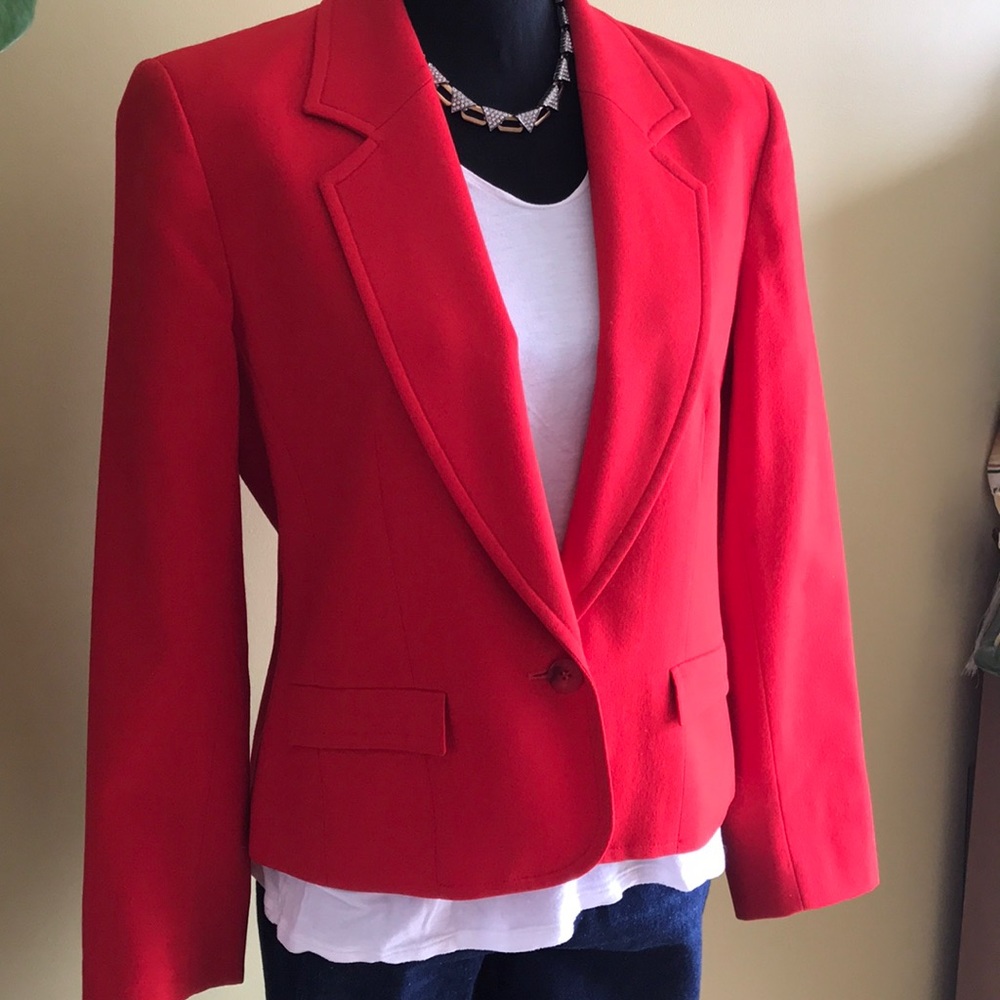 Vintage Pendleton Red Wool One Button Blazer - image 3